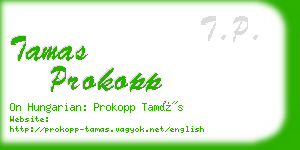 tamas prokopp business card